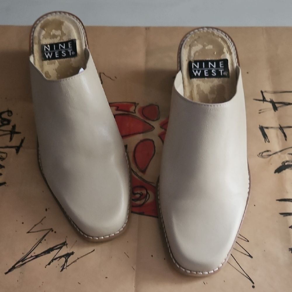 Nine West Cream Mules